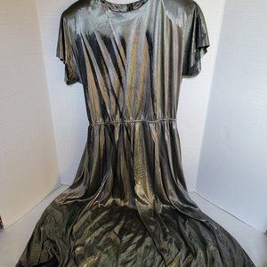 Vintage Rhodes Collection Inc Silver Metallic Dress Waist Belt Made in USA 12 P